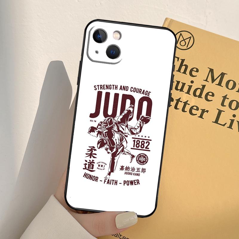 Japanese Martial Arts Judo Phone Case For iPhone 16 15 14 13 11 12 Pro Max 13 12 mini XR 16e 15 16 Plus Full Cover