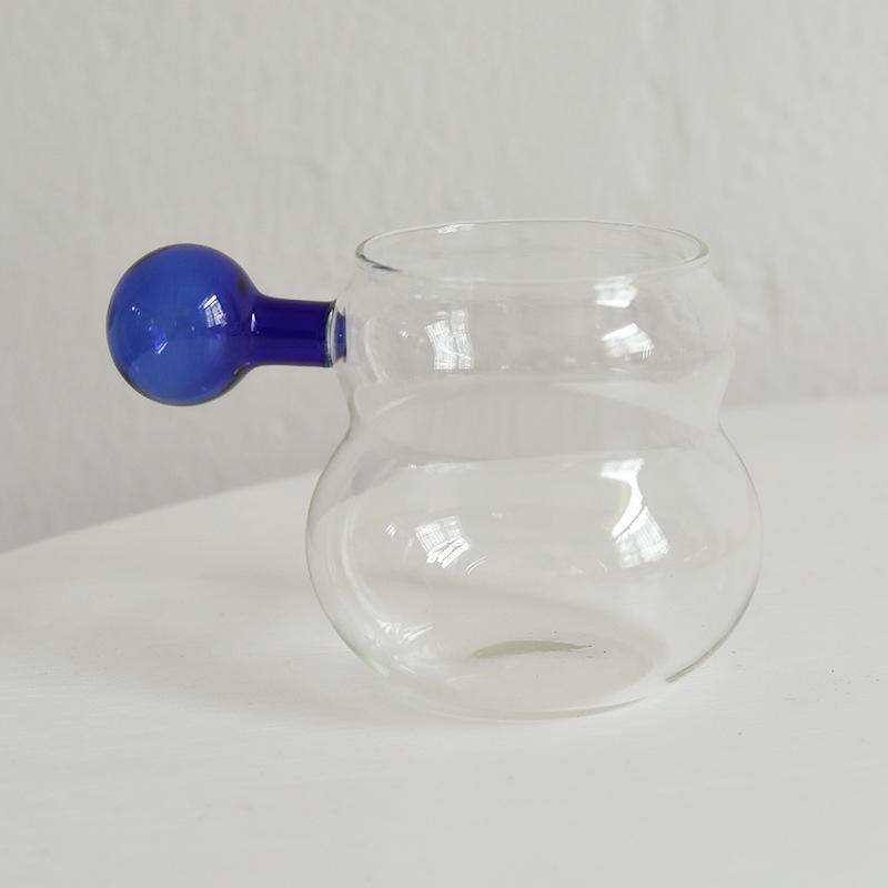 Cute Gourd Shape High Borosilicate Glass Single Layer Cup with Spherical Handle for Household Use Cold Drink Juice Mug 300ml-400ml