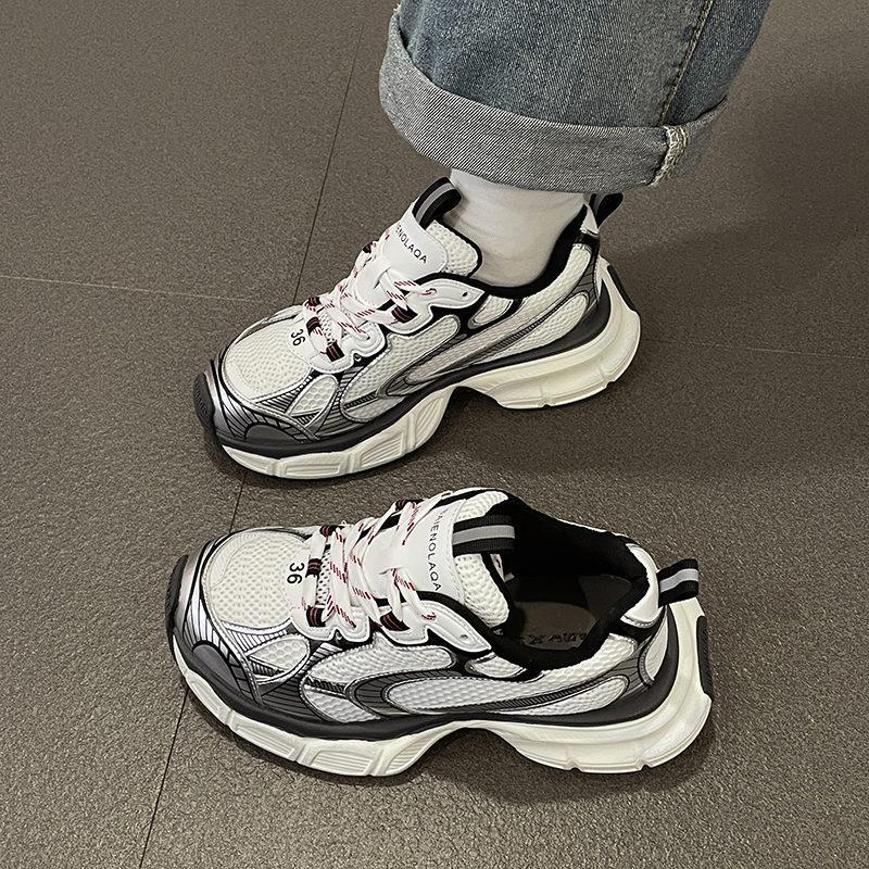Retro Dad Shoes Women's Versatile Spring and Autumn New Mesh Breathable Thick-soled Fried Street Casual Sports Shoes