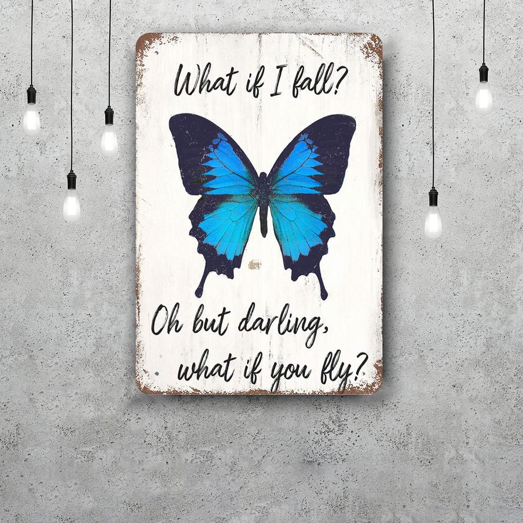 butterfly Decor Vintage Metal Signs Tin Signs Captain Poster Decor for Bar Pub Club Man Cave Wall Decoration