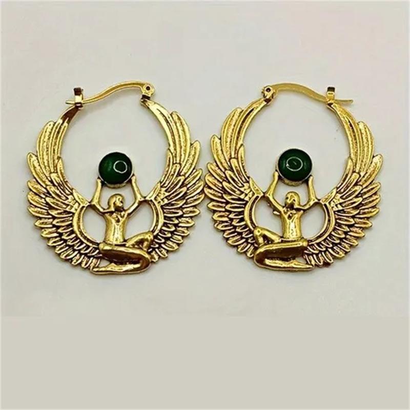 

Fashionable Retro Mythical Ancient Egyptian Goddess Earrings Niche Exquisite Pendant Earrings золотий