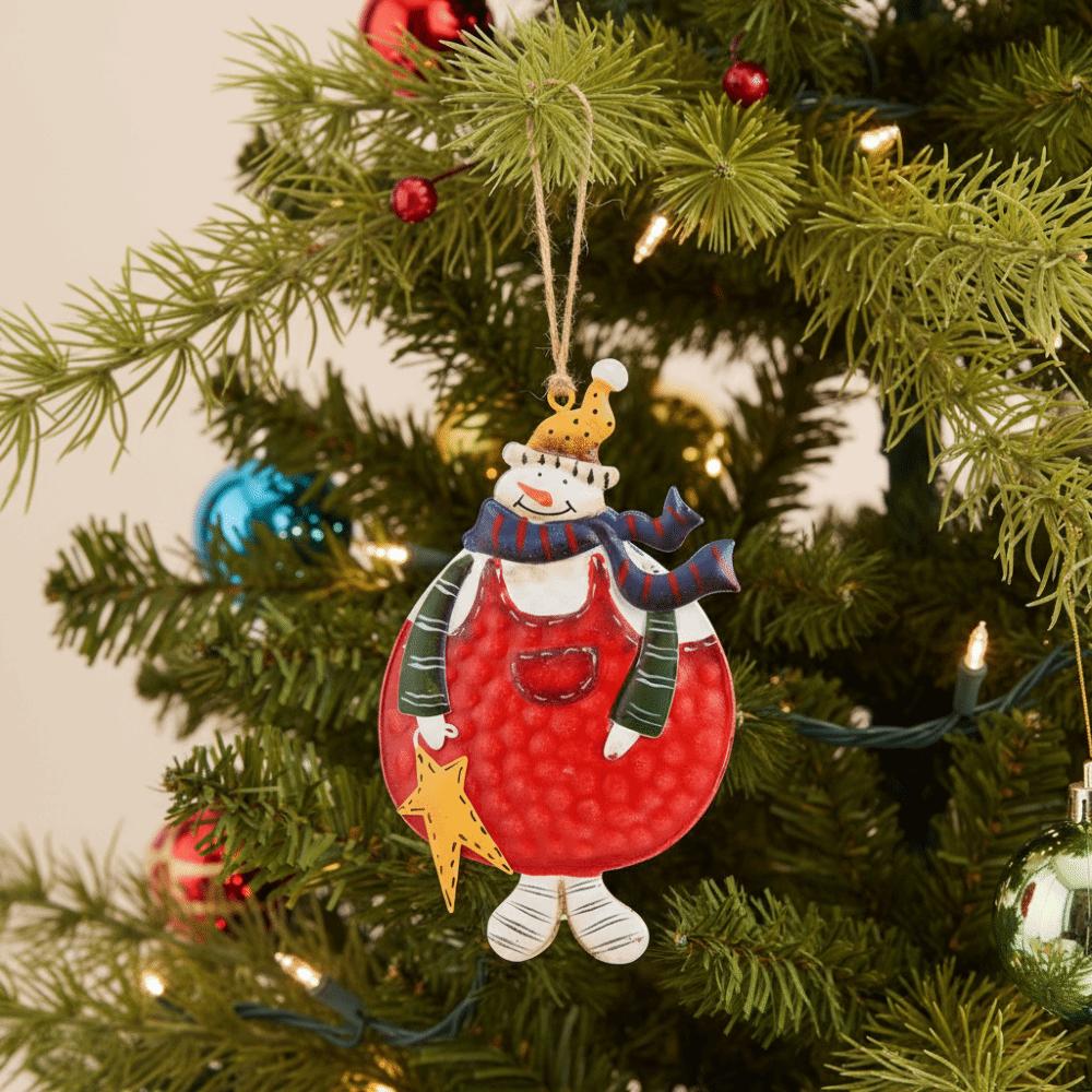 Handmade Christmas Tree Decor with Lanyard Xmas Ornament Cute Snowman Hanging Model  New Year Party
