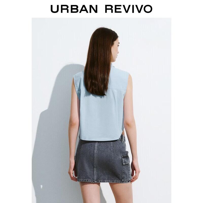 UR Minimalist Sleeveless Button-Down Shirt