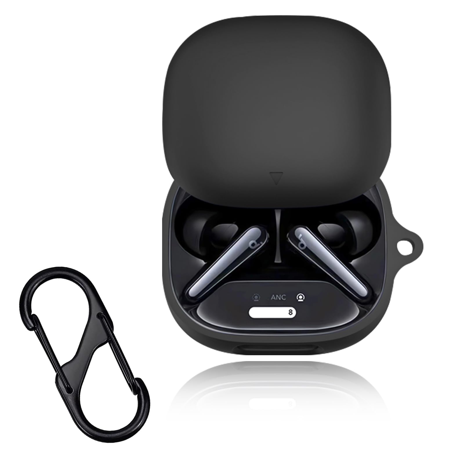 

Для Anker Soundcore Liberty 4 Pro Полная защита Greerass Силиконовый чехол для зарядки, устойчивый к царапинам, легко надевать и брать, изготовлен из материала Drop Storage Protective чёрный