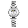 Ladies Wristwatch Analog ZJ0003 Waterproof 30mm Stainless Steel Rhinestone Stylish Simple Movement Gift Silver