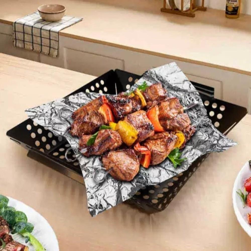 Heat Resistant Barbecue Grill Pan Large Capacity Grill Basket Roasting Fish Plate  Backyard BBQ