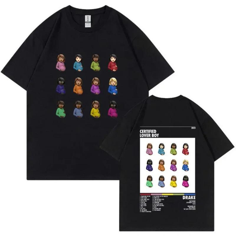 Fashion Women s T-Shirt Rapper Drake Certified Lover Boy Album Print S чёрный