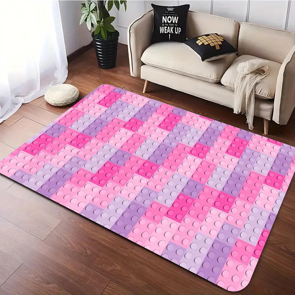 Bunter Baustein Teppich Kinder Spielmatte Wohnzimmer Teppiche Schlafzimmer Nachttisch Weicher Teppich Kinderzimmer Krabbelbodenmatte Flur Teppich