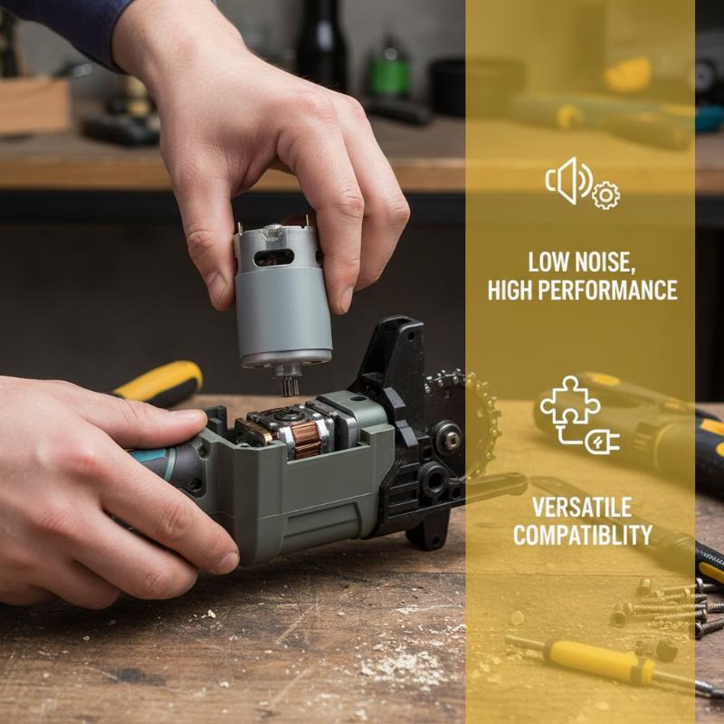 Compact 21V RS550 DC Motor with 28000RPM and 14/12 Teeth Gear for Electric Saw Use
