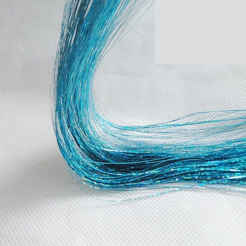 

Color Wig Gold Thread Hair Extension Gold Silk Color Thread Ribbon Seamless Hair Extension Silk Colorful Shiny Colorful Braided Hair Rope Flash Lake Blue (100)