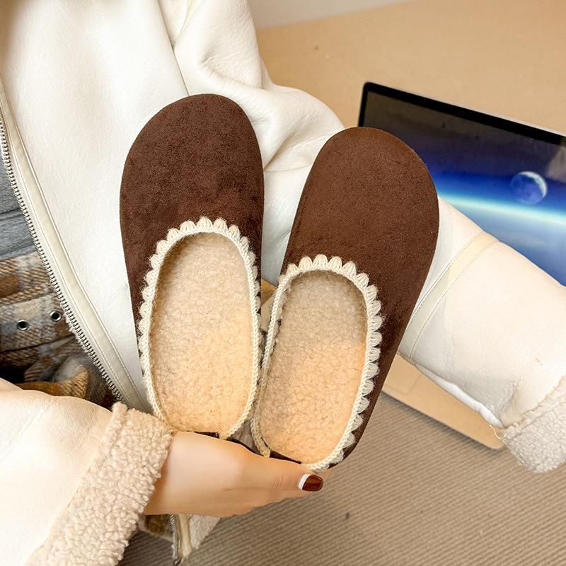 Thick-bottomed bag head Boken half slippers women's 2025 autumn leisure one-pedal lace casual versatile retro slippers women