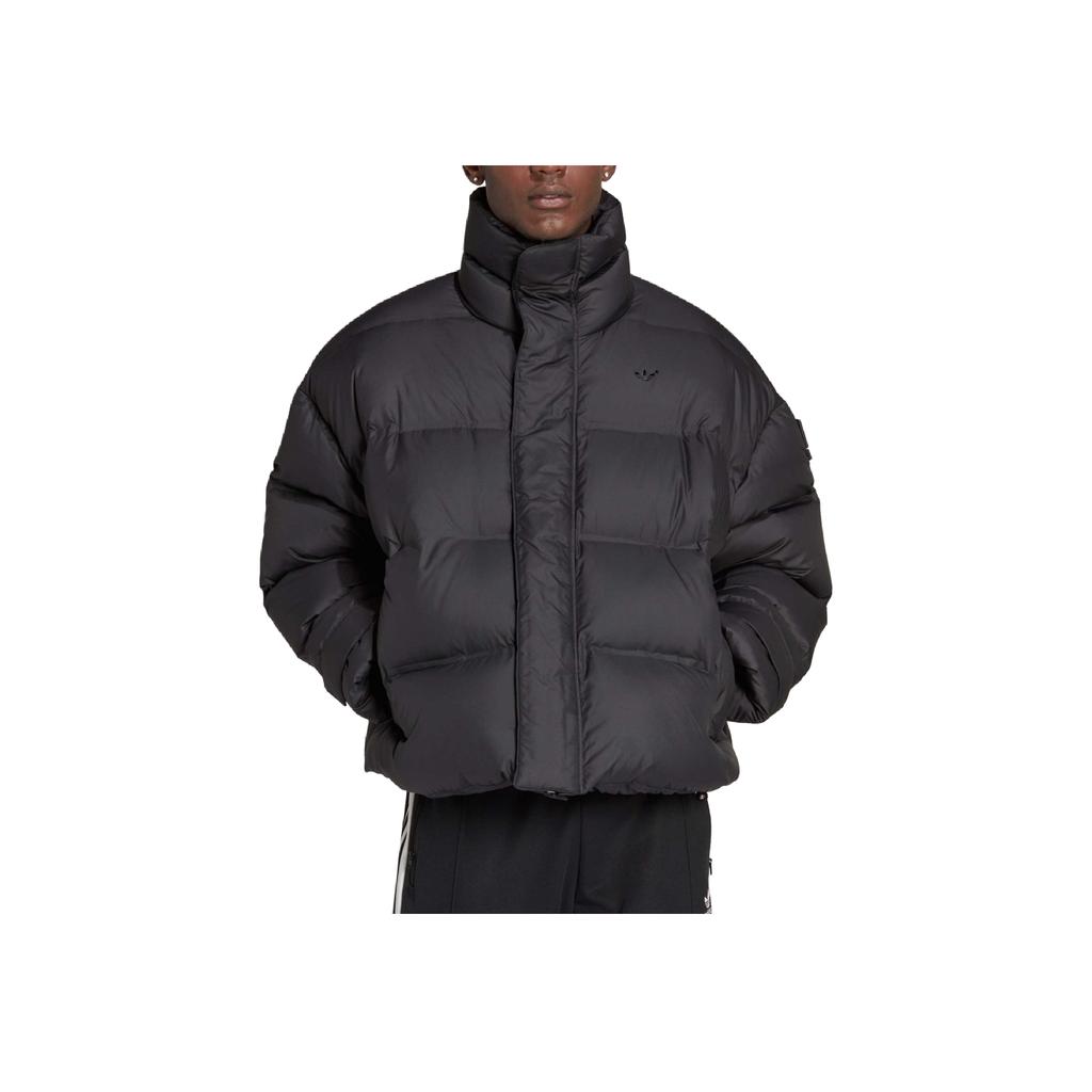 Adidas Originals Trefoil Solid Logo Hidden Zip Stand Collar Jacket Men Outerwear Black HM9221