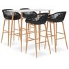 Day and Night - Day and Night High Table and Bar Stools 5 Pieces Black and White