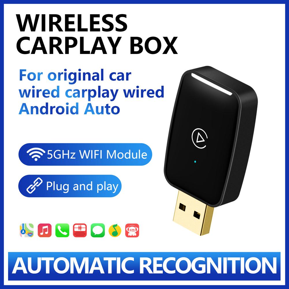 Smart AI Box BT WiFi 5.8G Wireless CarPlay Android Auto Adapter Plug and Play Smart Link for Wired Carplay Android Auto Cars