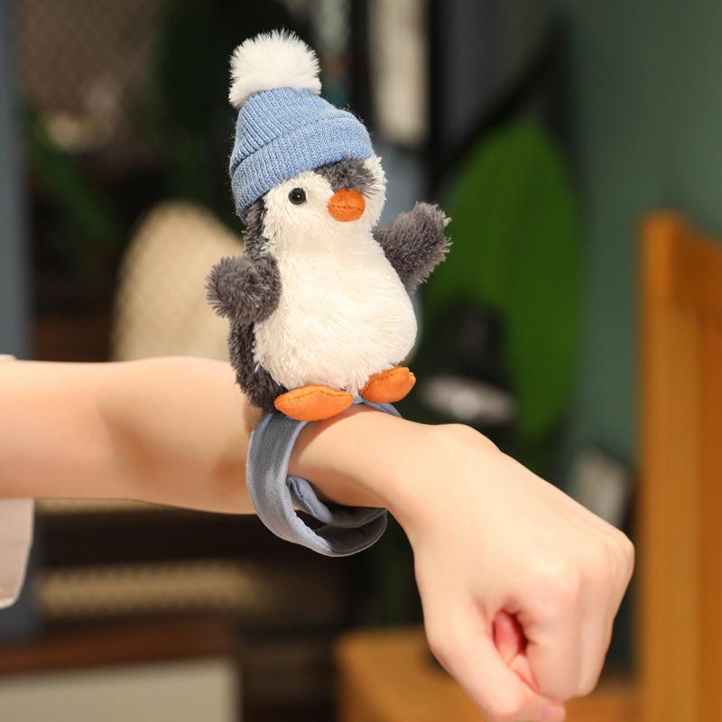 Winter Skateboard Penguin Plush Toy with Hat & Scarf - Cute Christmas Skiing Pet Doll