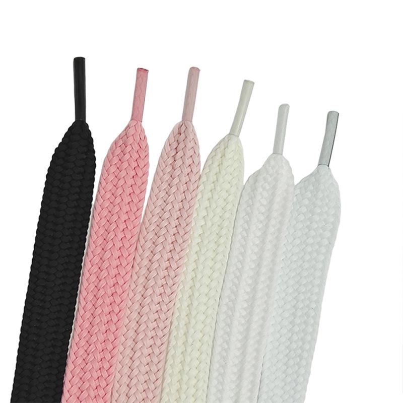 1,5 Zoll dicke flache Schnürsenkel für Schuhe mit großem Loch, Freizeit- oder weiße Schuhe - Pink, einlagig, ein Paar