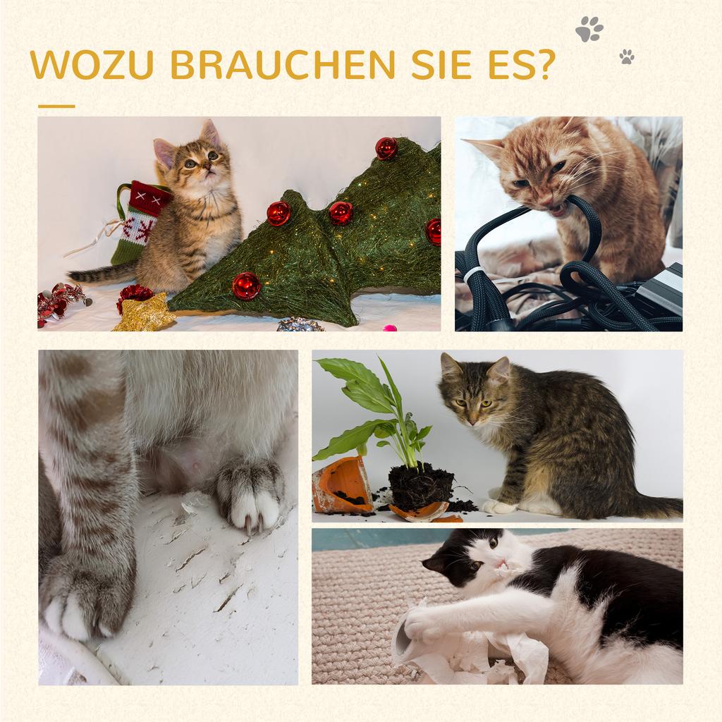 Kratzbaum Katzenbett Katzenkorb, inkl.. Spielball, 40 cm x 40 cm x 49 cm, Natur + Cremeweiß