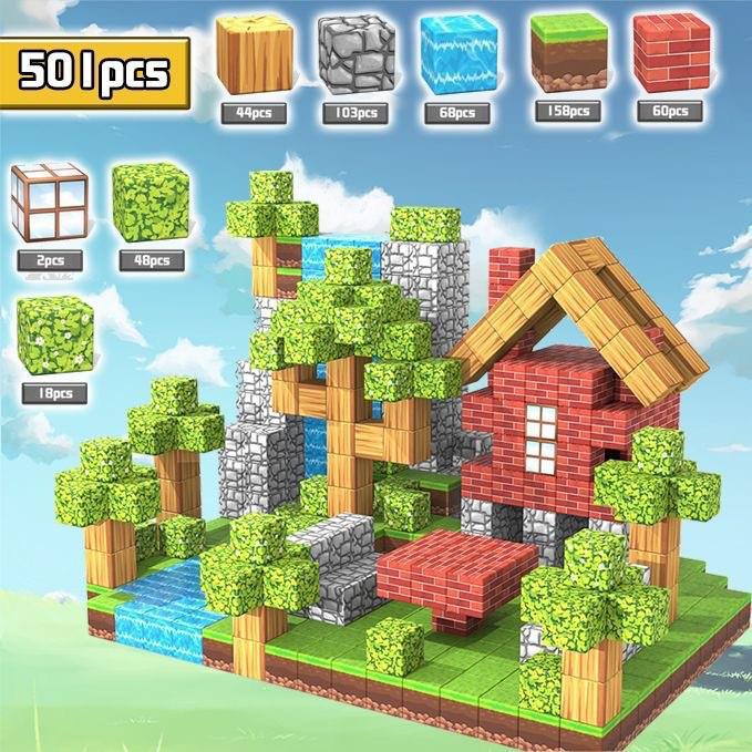 Magnetic Cube Building Set: Primeval Forest-Themed Educational Toy for Kids