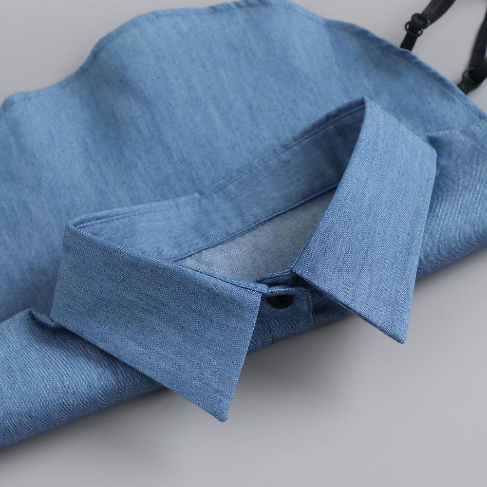 Adjustable Straps Detachable Collar Korean Style Shirt Collar Retro Denim Fake Collar  Women