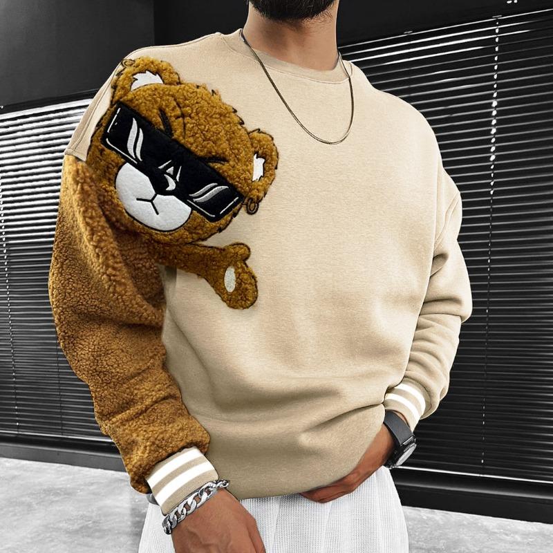 Hot Selling Autumn Loose Teddy Bear Oversized Men's Sports and Casual Sweatshirt Tops