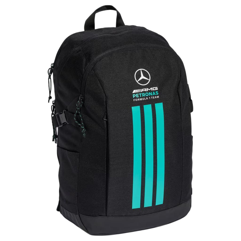 Adidas Mercedes AMG 3-Stripes Classic Stripe Adjustable Zipper Simple Polyester Backpack Unisex Backpack Black KF1774