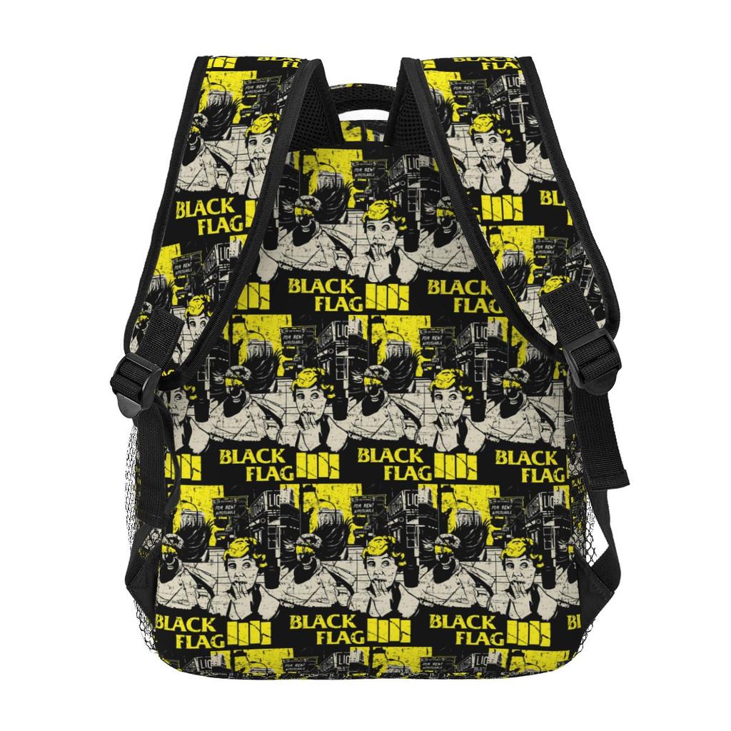 Black Flag Banda Punk Rock Henry Rollins Mochila Escolar para Estudiantes Bolso Escolar Mochila de Día para Senderismo Viajes para Niños Niñas Mochila para Libros Bolsos de Hombro