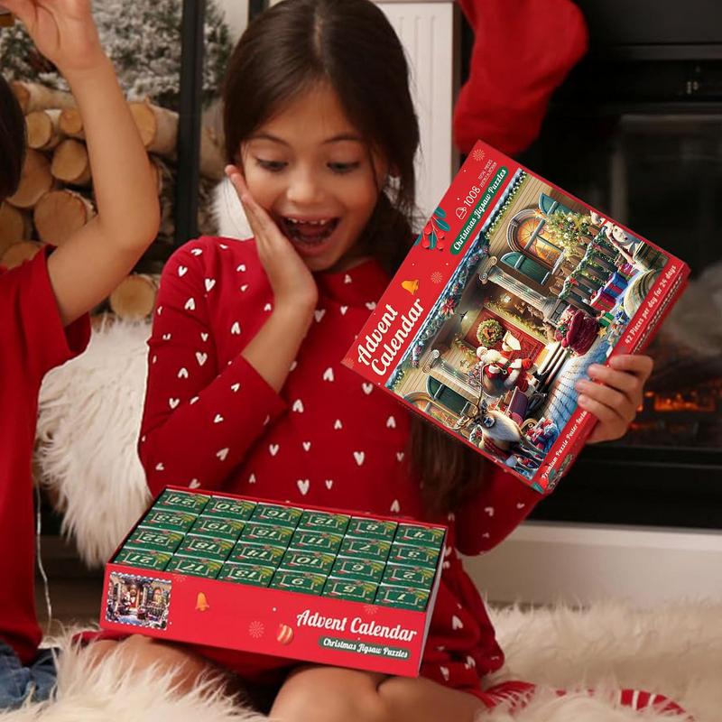 Christmas Puzzle Countdown Calendar Jigsaw Christmas Advent Calendar Toy 2025 Clear Printing Calendar Puzzle Toy For Children's