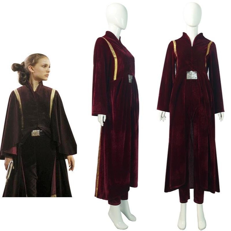 Costume Padme Cosplay Amidala Pleuche Material Coat Pants Belt Suit
