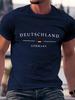 2026 Unisexs High Quality Cotton Tshirt Deutschland Gerunisexy Flag Print Navy Blue Short Sleeve Casual Tops