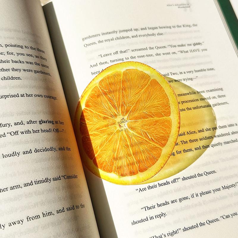 Delicate Transparent Acrylic Apple Bookmark Reading Mark Student Gift Premium Feeling Cute Grape Tomato Bookmarks