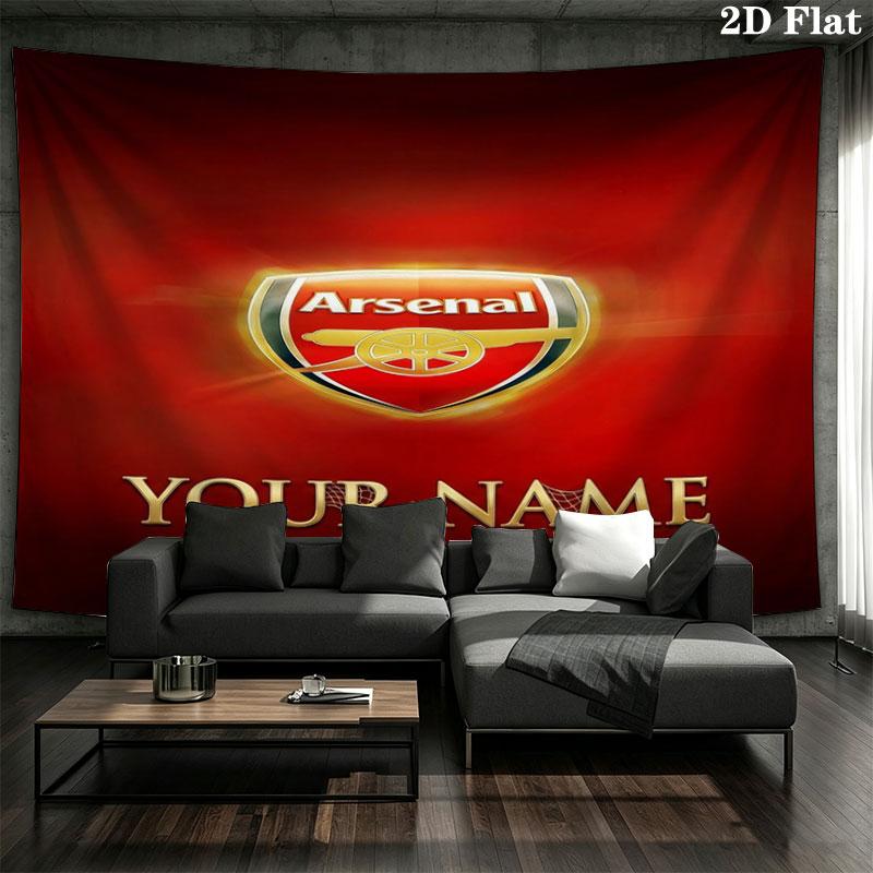Arsenal F Custom Name Wall Tapestry Aesthetic Wall Hanging Printed Fabric Blanket Decorative Tapestries for Bedroom Living Room Home Decor