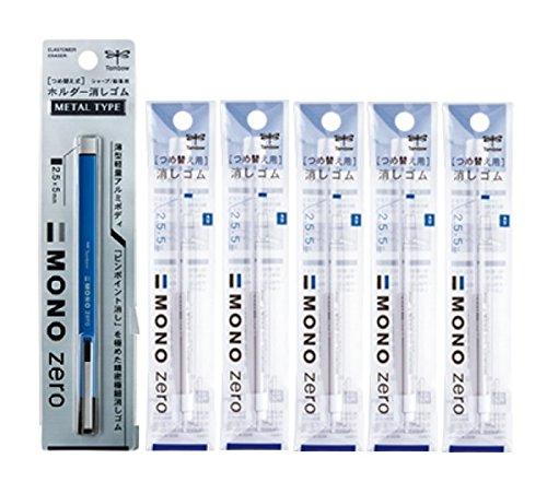 

Tombow Pencil Holder Eraser Mono Zero Metal Blue square body 5 replacement (1 + erasers) EH-KUMS41+ER-KUS