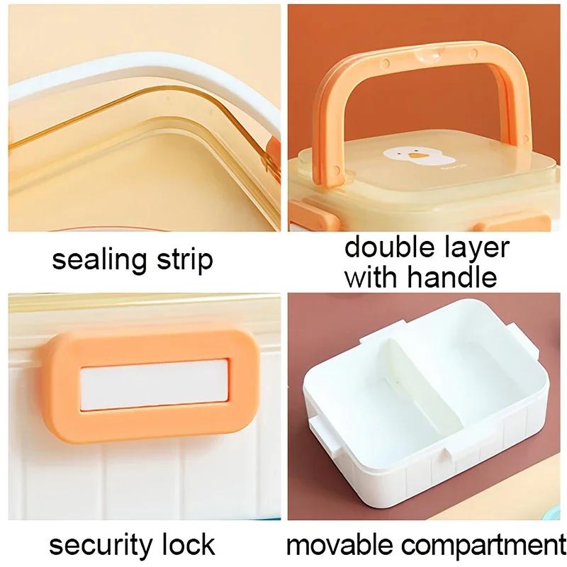 Kawaii Cute Bento Lunch Box for Kids Girls Children School Portable Mini Snack Sandwich Food Container Boxes