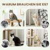 Cat Tree with 2 Levels, Play Ball, Scratching Posts, Scratching Balls, up to 7 kg, 56 x 54 x 86 cm, Brown