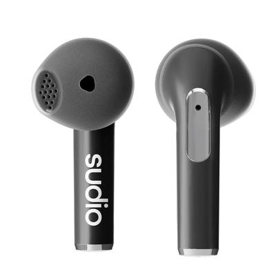 SUDIO N2 Kabellose Kopfhörer Offener Ohrtyp iOS Android Kompatibel IPX4 Wasserdichtes Design Skandinavisches Design SDGs Nachhaltiges Geschenk [] (Schwarz)