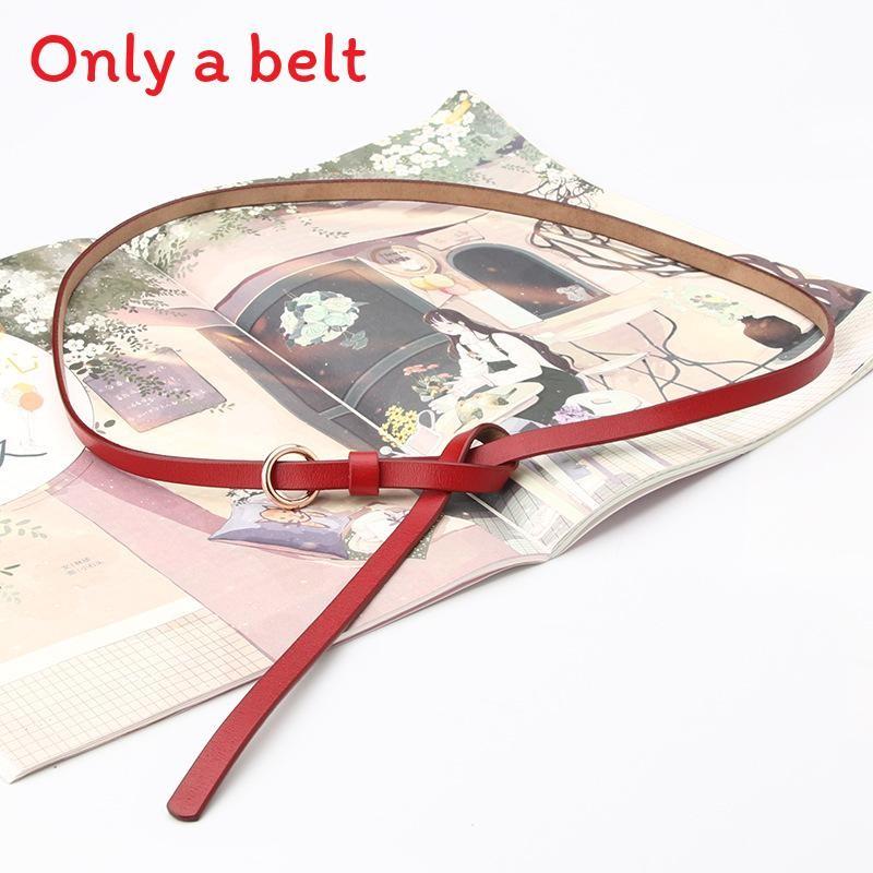 

Leather Womens Two Layer Casual Belt For Dresses And Coats красный