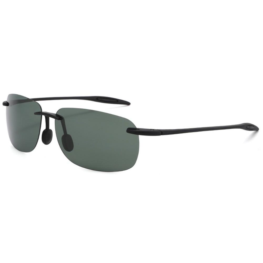 Comfort Fit Polarizing Sport Sunglasses Square Shape Ultra Light Sunglasses  Golf Black Dark Green