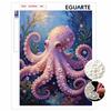 DIY Framed Pearl Bead Art Kit Ocean Octopus Sparkling Canvas Painting for Modern Room Wall Decor Gift for DIY Lovers Birthday Present