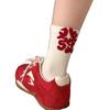 New Autumn And Winter Warm Birth Year Stacking Socks Children'S Year Of The Horse Festive Red Medium Tube Calf Socks Boneless Soft Waxy Cotton Socks
