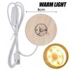 5/6/7/8CM LED Luminous Wooden Base Round USB Lamp Light Display Holder for Crystal Ball Resin Art Ornament Stand Decor Kid Gifts