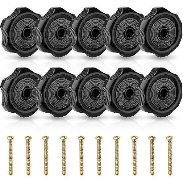 6 PCS RV Window Vent Knob 1" Shaft, Premium Plastic Window and Vent Replacement Knob 2-1/4 Inch Diameter, Travel Trailer Window Knobs for Window