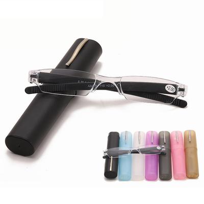 Pen Holder Transparent Reading Glasses Resin Lens Ultralight Plastic Presbyopia Eyeglasses Portable Men Women Unisex Diopter