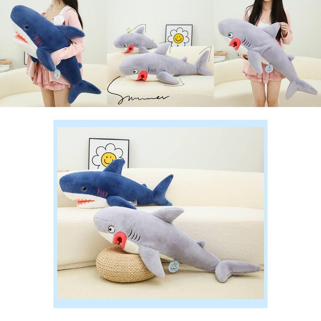 Adorable 80cm Soft Plush Great White Shark Doll Perfect For Children Gift And Decor