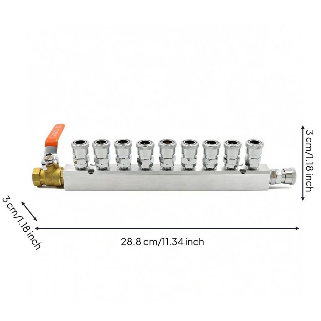 Pneumatic Manifold with Ball Valve Industrial-Grade for Technicians, Mechanics