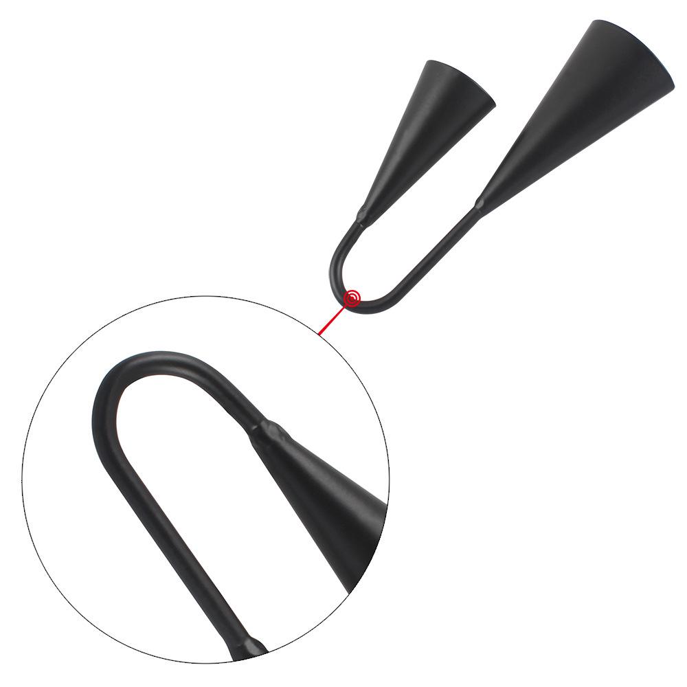 Double-Handle Black Metal Percussion Cowbell for Early Education