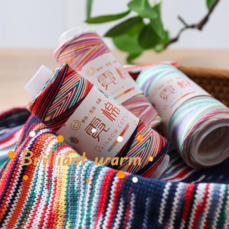 50/300g Colorful Pure Cotton Thread 5.4 Strands Single Strand Medium Fine Thread DIY Hand Woven Sweater Yarn Soft Skin Friendly