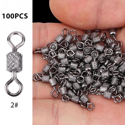 100 Pcs Fish High Strength Rotate Swivels Tackle Accessory