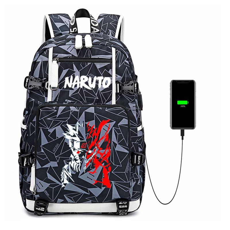 Naruto Anime Backpack Uchiha Itachi Naruto Kakashi Double Shoulder Bag School Travel Daypack for Men Women