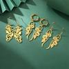 My Shape Flower Vines Filigree Drop Earrings Stainless Steel Dangle Earring Gold Color Women Hanging Earrings Jewelry Girls Gift