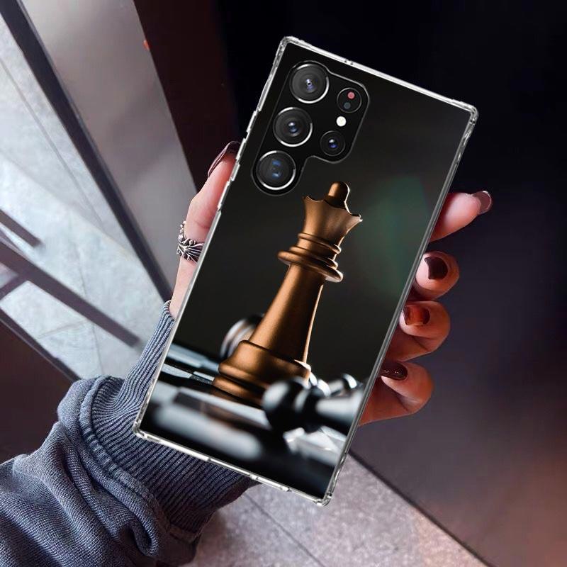 Competitive Chess Game Phone Case For Samsung Galaxy S23 S24 S25 Edge S26 Ultra S22 + S21 Plus S20 FE Cover Silicone Print Shell